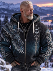 Veste à capuche en flanelle viking vintage homme «Fear No Darkness»