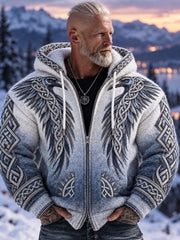 Veste à capuchon en flanelle Viking Vintage Homme «The North Remembers»