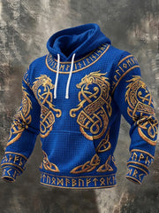 Sweat à capuche imprimé viking pour homme