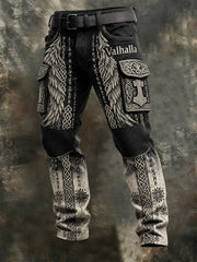 Pantalon zippé douillet et chaud pour homme, style viking Valhalla