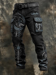 Pantalon zippé douillet et chaud pour homme, style viking Valhalla