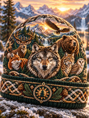 Bonnet unisexe nordique pour l’automne et l’hiver, motifs animaux
