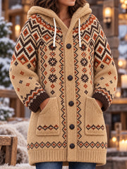 Manteau long en polaire composite de style nordique pour femme