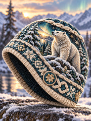 Bonnet unisexe nordique pour l’automne et l’hiver, motifs animaux