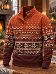 Chandail à capuchon à quatre boutons style nordique pour hommes