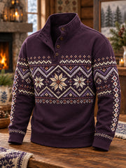 Sweat à capuche nordique à quatre boutons pour homme