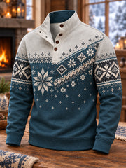 Sweat à capuche nordique à quatre boutons pour homme