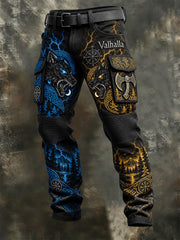 Pantalon zippé douillet et chaud pour homme, style viking Valhalla