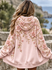 Cardigan décontracté à imprimé floral pour femme