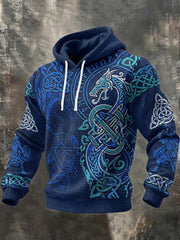 Sweat à capuche imprimé Viking Homme