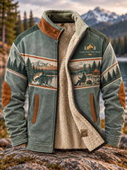 Veste pour homme à imprimé traditionnel de motifs de pêche