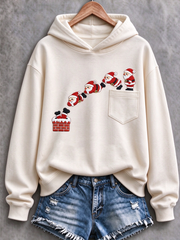 Funny Santa Claus Sweatshirt imprimé régulier des femmes
