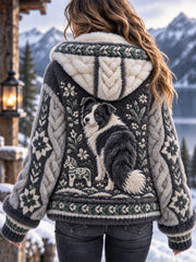Sweat à capuche rétro en flanelle de style nordique pour chien
