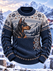 Retro Nordic Doberman Sweat ras du cou