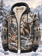 Veste en flanelle à motifs animaux pour homme, collection automne-hiver nordique
