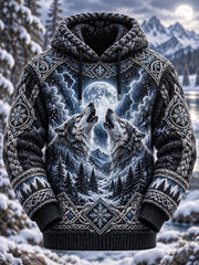 Hommes Nordique Automne Et Hiver Animaux À Capuche Imitation Pull