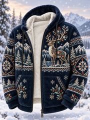 Veste en flanelle à motifs animaux pour homme, collection automne-hiver nordique