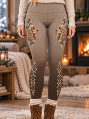 Legging rétro dégradé nordique pour chien et fleurs