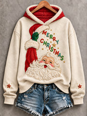 Noël drôle Santa Art imprimé Hoodie des femmes