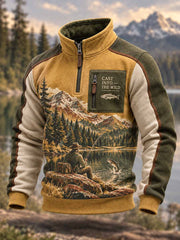 Sweat-shirt à imprimé traditionnel de pêche pour homme