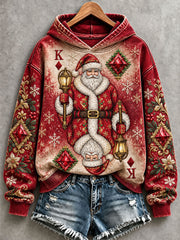 Femmes Père Noël Roi Carte à jouer Hoodies