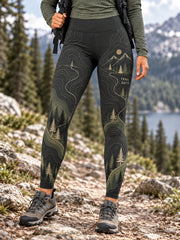 Leggings de randonnée pour femmes, motif sentier en pleine nature, pour les amoureuses de la nature