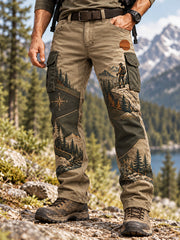 Pantalons cargo décontractés pour hommes Wilderness Trail Print Hike Lovers