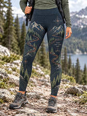 Leggings de randonnée pour femmes, motif sentier en pleine nature, pour les amoureuses de la nature