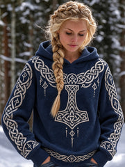 Vintage Viking des femmes inspiré noeud celtique Imprimer Casual Hoodie