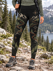 Leggings de randonnée pour femmes, motif sentier en pleine nature, pour les amoureuses de la nature