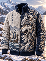 Veste en flanelle à motif viking pour homme