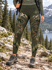 Leggings de randonnée pour femmes, motif sentier en pleine nature, pour les amoureuses de la nature