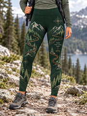 Leggings de randonnée pour femmes, motif sentier en pleine nature, pour les amoureuses de la nature
