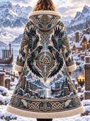 Veste en flanelle à motif viking pour femme