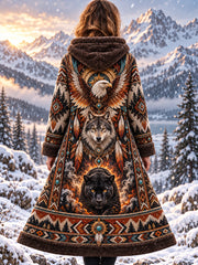 Veste en flanelle à motifs animaux pour femmes, collection automne-hiver nordique