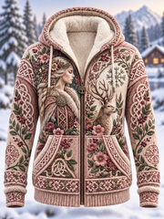 Veste en flanelle à motif viking pour femme