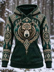 Sweatshirt à capuche nordique automne et hiver animaux de la dame