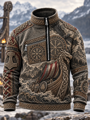 Sweat-shirt Viking Art à col montant pour homme