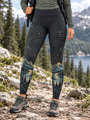 Leggings de randonnée pour femmes, motif sentier en pleine nature, pour les amoureuses de la nature