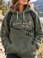 Sweat à capuche décontracté pour amoureuses de la randonnée, motif sentier en pleine nature, pour femme
