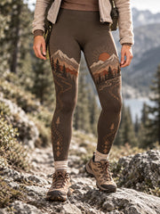 Leggings de randonnée pour femmes, motif sentier en pleine nature, pour les amoureuses de la nature