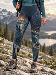 Leggings de randonnée pour femmes, motif sentier en pleine nature, pour les amoureuses de la nature