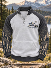 Chandail à capuchon à glissière Trail Therapy Print Homme