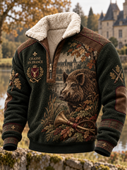 Chemise en peluche à col montant, culture de la saison de chasse pour hommes