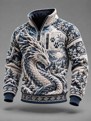 Sweat Homme Nordic Dragon Print