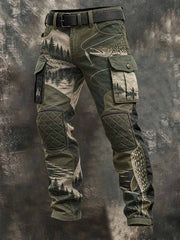 Pantalon long imprimé motif de pêche vintage pour hommes