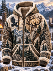 Veste en flanelle à motif viking pour homme