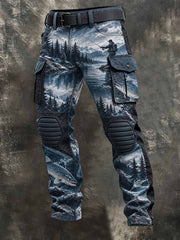 Pantalon long imprimé motif pêche vintage pour homme