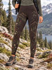 Leggings de randonnée pour femmes, motif sentier en pleine nature, pour les amoureuses de la nature