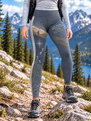 Leggings de randonnée pour femmes, motif sentier en pleine nature, pour les amoureuses de la nature